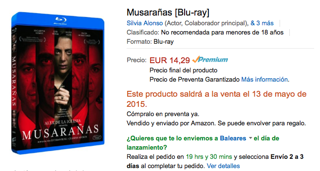 HelherEscribano's tweet photo. El 13 de mayo no te lo pierdas... #Musaranas en BlueRay y DVD!!!! Para todos aquellos/as que lo esperabáis con ansia http://t.co/g1pbas63tX