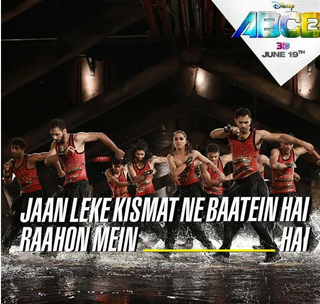 ABCD2Film's tweet photo. Can you complete the lyrics! #BezubaanPhirSe . #June19ABCD2 http://t.co/osRLMxfE7d