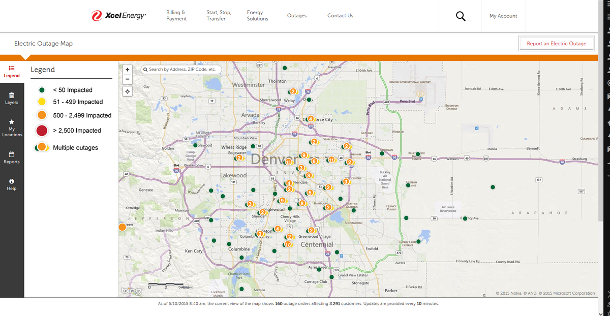 Current Power Outage Map Xcel Outages Denver Metro Customers Denver7 News Scoopnest