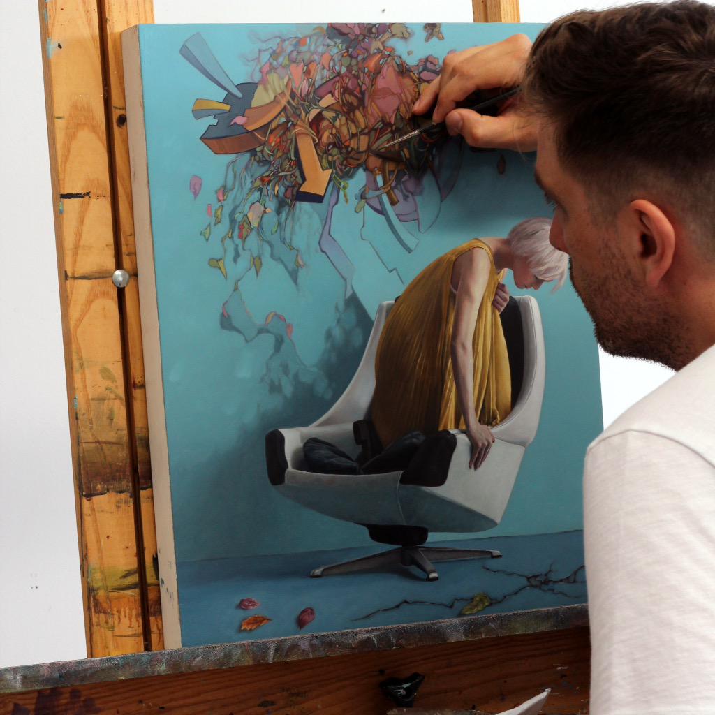 KylePStewart's tweet image. Final details of #painting . #thinkspacegallery #innerstategallery #LAXDTW @ThinkspaceArt @inner_state #1xRun