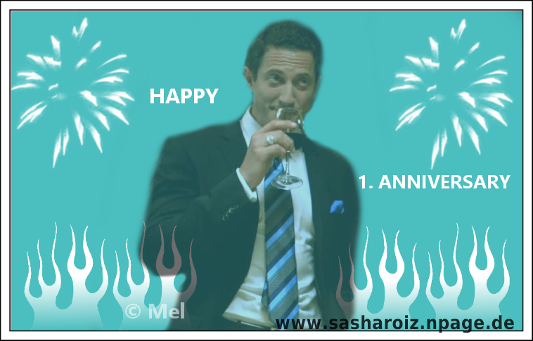 SchulzMel's tweet photo. Happy 1st Anniversary to my website dedicated to the wonderful @sasharoiz . More than 3.300 visitors. Thank You!! http://t.co/pGsGAglmM7