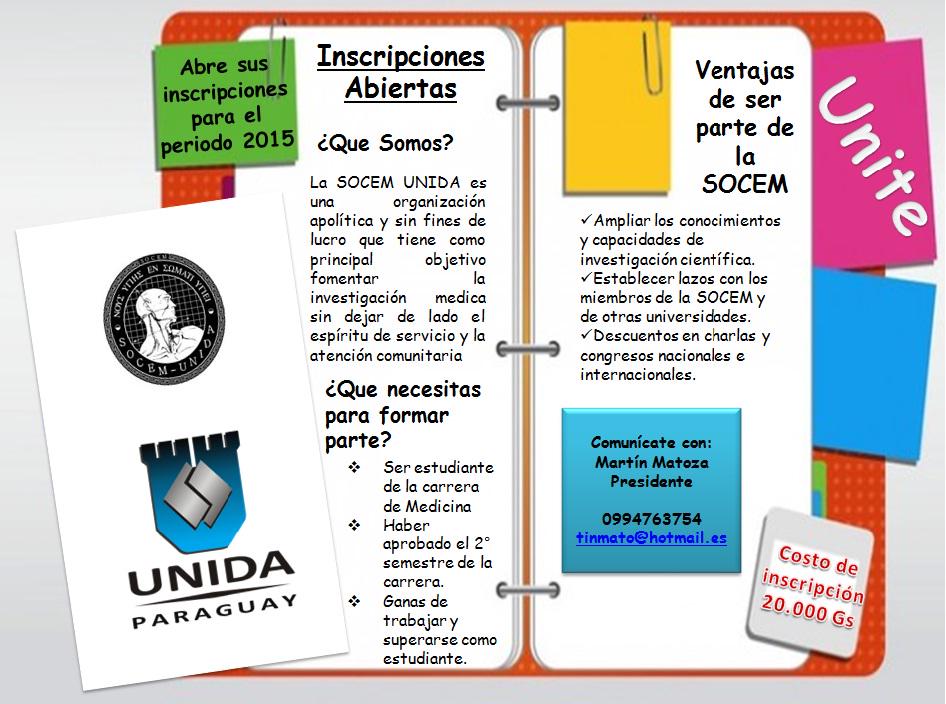 SOCEM UNIDA (@socemunida) on Twitter photo INSCRIPCIONES ABIERTAS 2015
UNITE
No pierdas la oportunidad de formar parte de SOCEM Unida
<a href="/martinmatoza/">martin matoza</a> 0994763754 INSCRIPCIONES ABIERTAS 2015
UNITE
No pierdas la oportunidad de formar parte de SOCEM Unida
<a href="/martinmatoza/">martin matoza</a> 0994763754