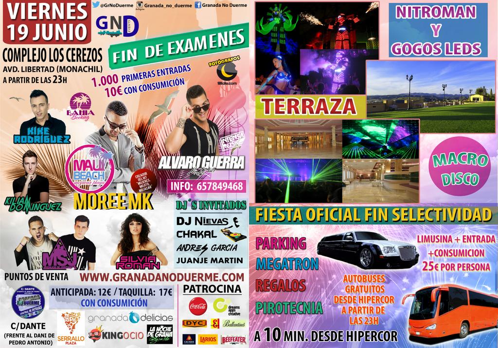 🔷FIESTA OFICIAL FIN DE SELECTIVIAD🔷

🎉MACRO DISCOTECA
🅿PARKING
💨MEGATRON
🌳TERRAZA
🔥NITROMAN
🚃BUS
👙GOGOS
🎁REGALOS
🎉ETC