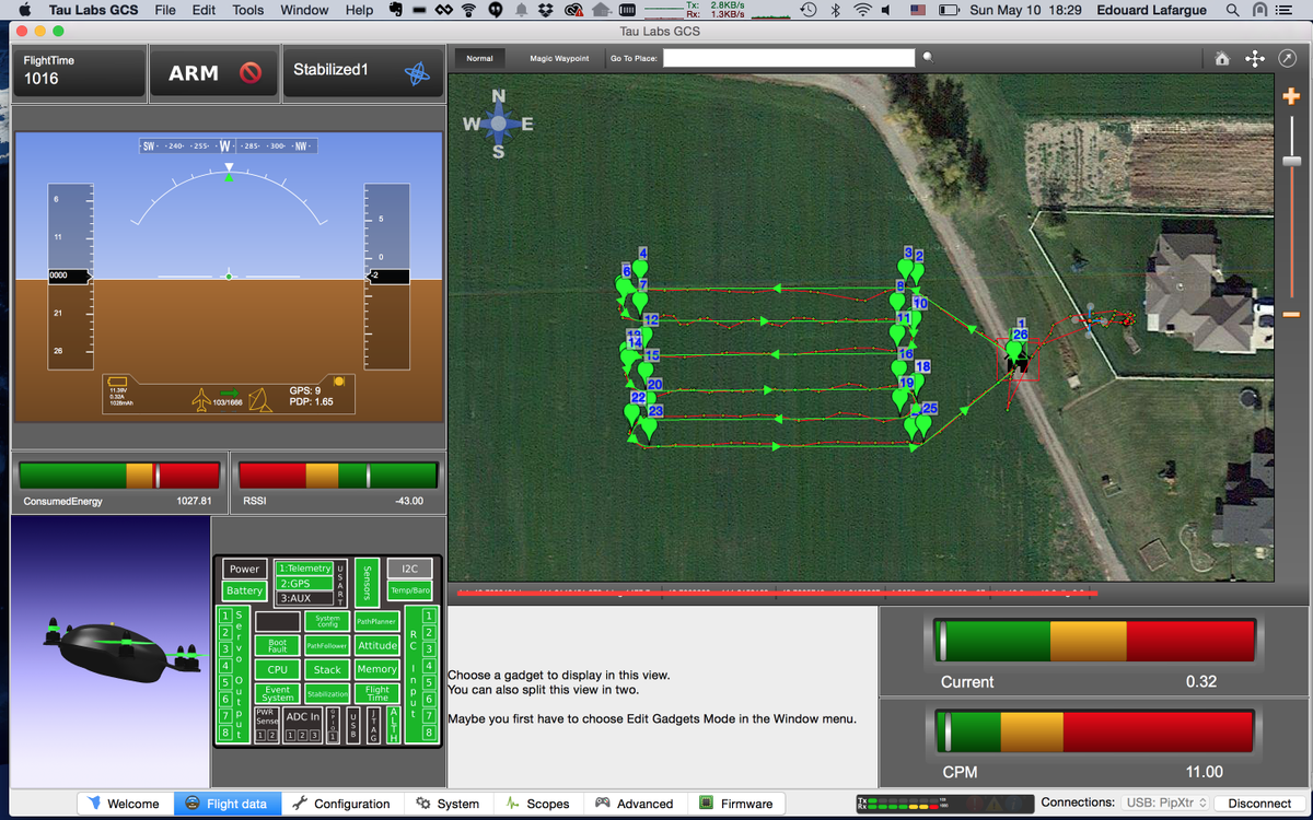 elafargue's tweet photo. First ever autonomous field radioactivity survey using the @TauLabs platform, including real time monitoring. http://t.co/i9Rlm3u0nI