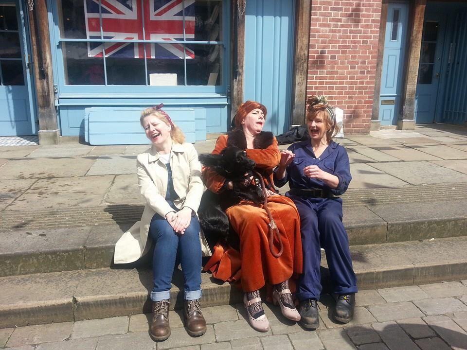 Zebra_carol's tweet photo. Face of #Stockport #VEDay70 here she is again 'rocking' with the Vintage Urban Gypsies - she's a #star @SMBC_Museums http://t.co/9P2aEZpFLD