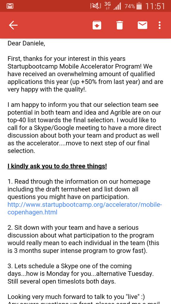 Agriwhere's tweet photo. According to Startupbootcamp Mobile based in Copenhagen #Agrible is one of the best 40 mobile project in Europe! :) http://t.co/bageHuOgA1