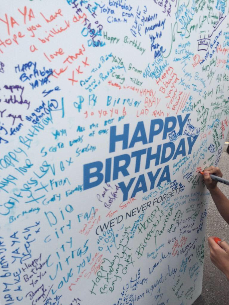 After last year\s tantrum from Yaya Toure, Man City took no chances this year! Happy birthday, Yaya, you spoilt kid. 