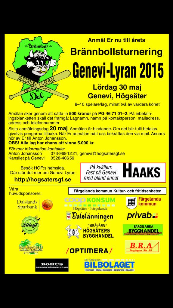 Hogsatersgf's tweet photo. Anmäl er! Ge de gärna en RT med. #brännboll #genevilyran http://t.co/wgt7twasQs
