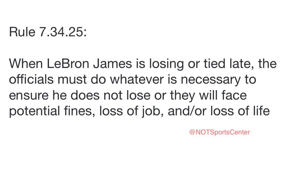 NOTSportsCenter's tweet photo. A look inside the #NBA rule book shows the refs had to stop the game for the Cavs when they had no timeouts: http://t.co/zGajhZqvrM