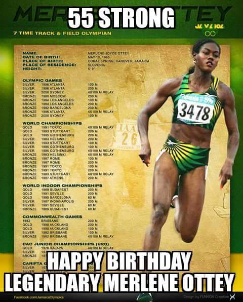 Happy birthday to the remarkable Merlene Ottey. 