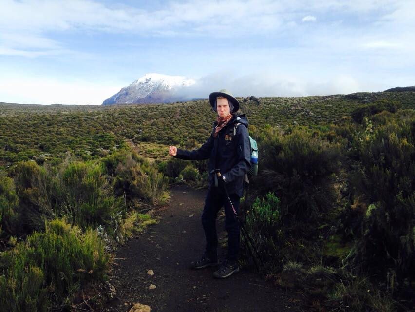 Will sporting the UMD Ultimate Jacket at the base of Kilimanjaro. #UltimateAdventure #UMDProud