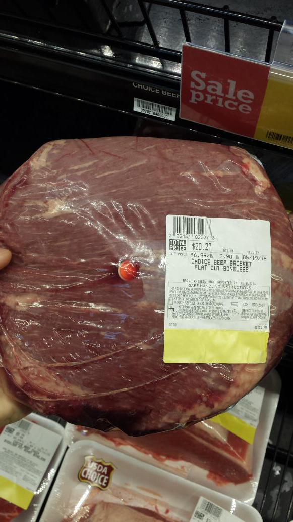 competitionque's tweet photo. Kroger sells brisket with pop-up timers!  Well at $7 a pound I think this brisket should cook itself too. http://t.co/Ujw2RqHdpx