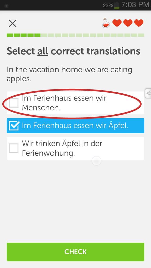 zChrisChris's tweet photo. @shitduosays Jemand isst Menschen? Was..? Warum ist das eine Option? Lol. #duolingo #cannibalvacation http://t.co/OVaxM9W2VP