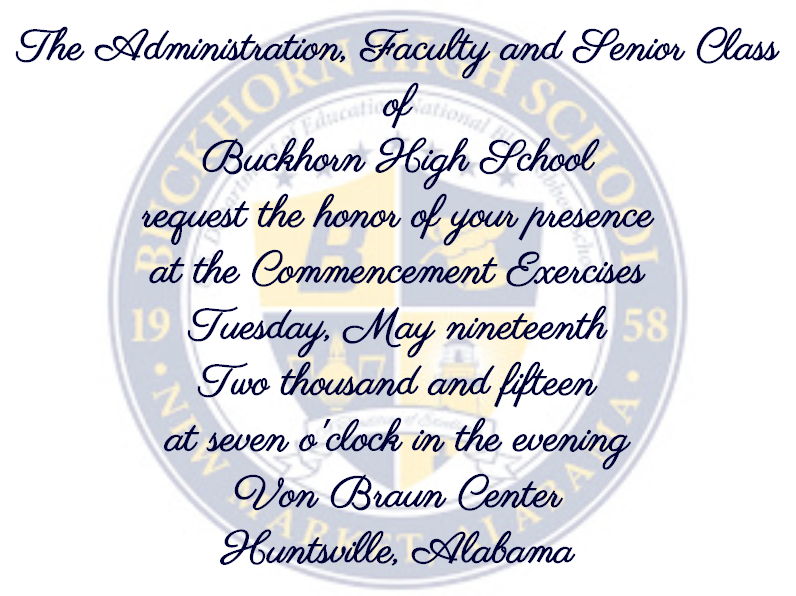 Buckhorn_High's tweet photo. Class of 2015 Graduation Invitation!
View our video invitation: https://t.co/vv1E9zbZcd
@SeniorsBHS2015 @WTMarkham http://t.co/ZHcOvy6mYq