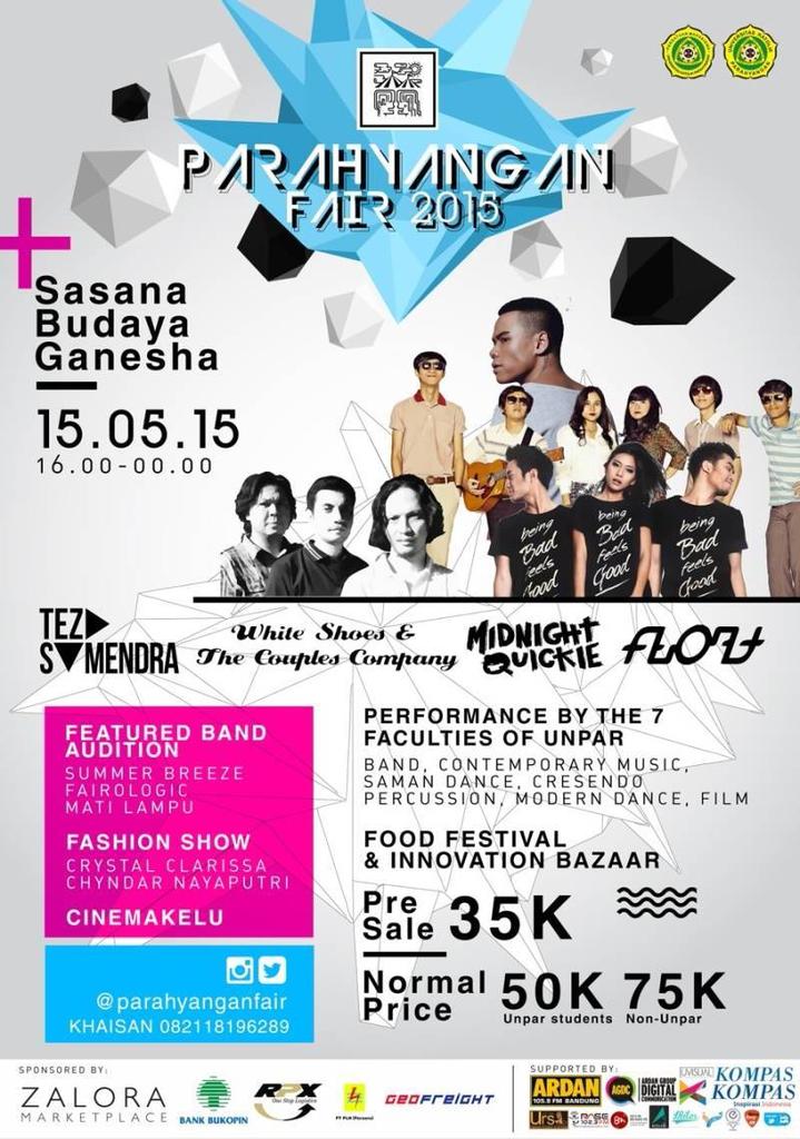 airinsuci45's tweet image. Halo @ahdoossi @Lanithebees yuk nntn Float, Teza S., White Shoes dll di @parahyanganfair 15 Mei &apos;15
