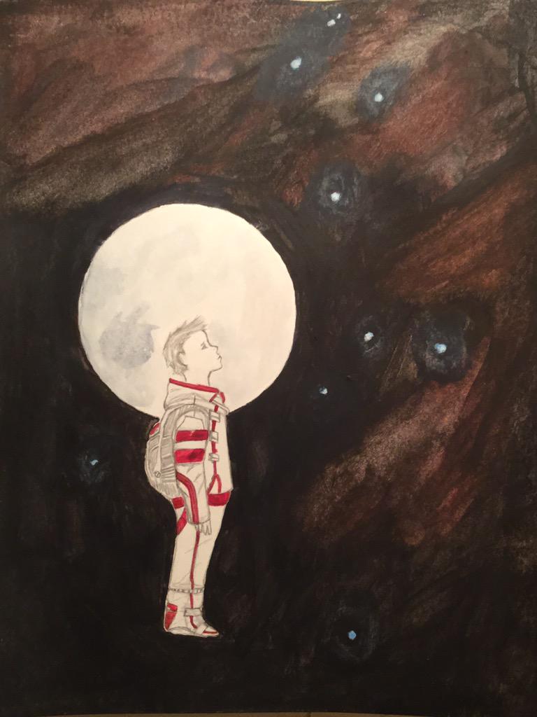 alanchaser's tweet photo. After 9 hours of hard work, I did my rendition of #Descender #1 cover written by @JeffLemire &amp; drawn by @duss05 !!!!! http://t.co/MOz1FJlynM