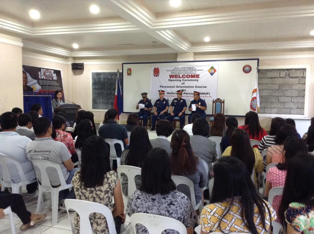 RCDS_PRO10's tweet photo. @pnppio @PNP_OTDCO PSSUPT AA TAYLAN JR, attended the personnel orientation course for NUP PRO 10 as GOHS Camp Alagar. http://t.co/EASjxN1gnM