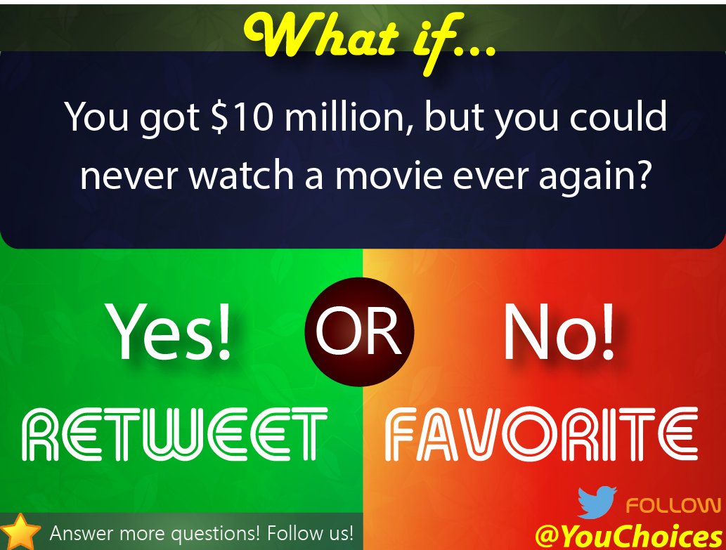 YouChoices's tweet photo. No movies? http://t.co/qiAVE54VDZ
