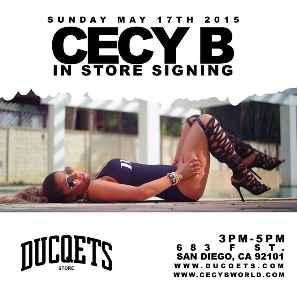 Cecy B album signing next Sunday at Ducqets store free food DJ and drinQs <a href="/cecybworld/">Cecy B</a> <a href="/LilRob1218/">Lil Rob</a>