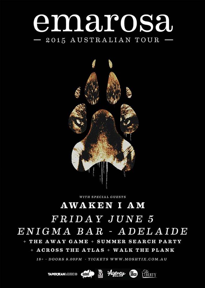 walktheplank_'s tweet photo. We're supporting @Emarosa on the Adelaide leg of their Oz Tour! Fuckin' stoked!!! http://t.co/kxUUDm8rAS