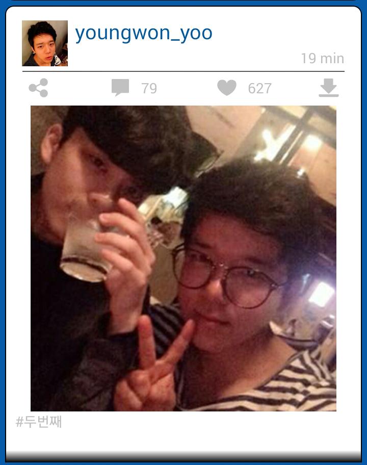 WithTSBAPBY's tweet photo. [🎀] youngwon_yoo posted a photo with Youngjae! http://t.co/pgJEuAAuqC