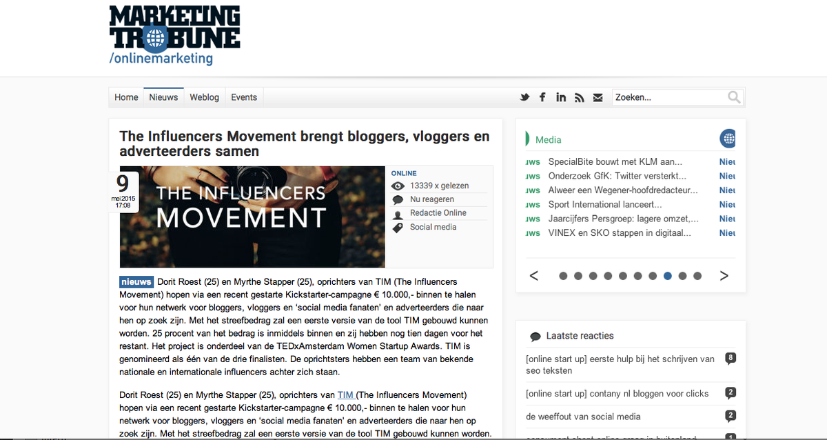 JOIN_TIM's tweet photo. TIM is getting famous! Also  Marketingtribune​ noticed us and wrote an article us.
Curious? http://t.co/hx9E1c2h5U http://t.co/yesEcHu8vg