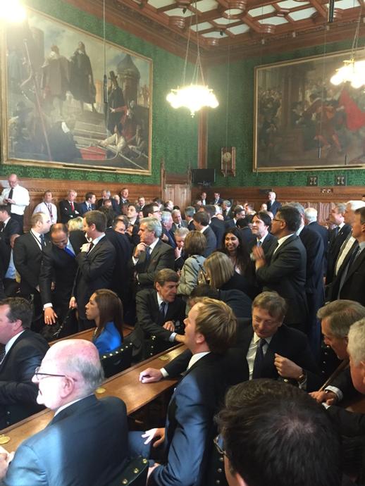 GuyOpperman's tweet photo. Standing room only in Committee room 14 HOC waiting for the PM http://t.co/PGkxRvnyAW