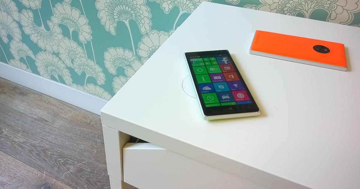 Power up! @Ikea brings Qi Wireless charging to furniture. Compatible with #Lumia830 &amp; more.