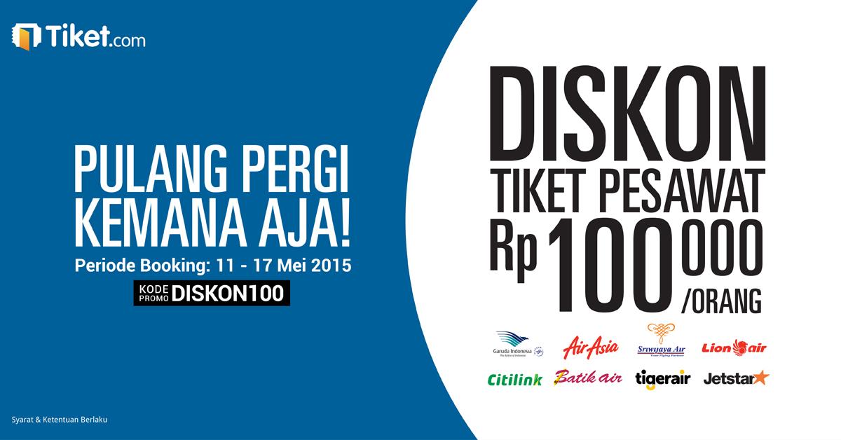 tiket's tweet photo. Diskon Rp.100.000/orang untuk tiket pulang pergi kemana &amp; kapan saja! Tunggu apalagi, klik http://t.co/gsLcS00sXt http://t.co/FD72PUYQvi