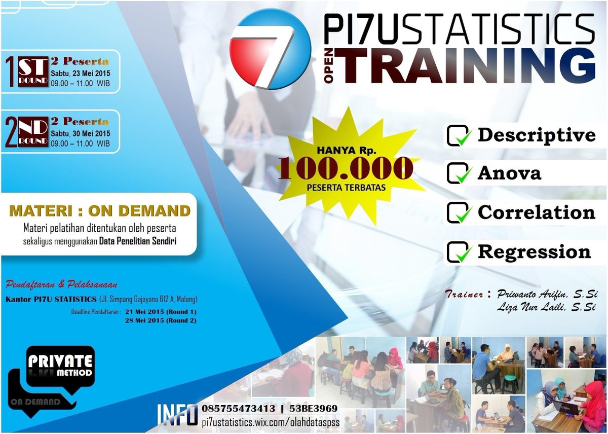 pi7ustatistics's tweet photo. Buruan daftar gaes, Peserta TERBATAS.!!
@mahasiswamlg @mahasiswa_kg @MahasiswaaJogja @mahasiswajatim @event_mahasiswa http://t.co/eLFKSRh5ZC