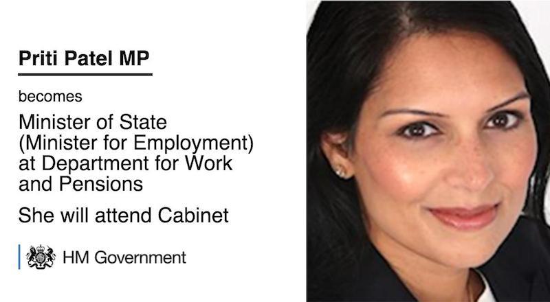 Priti Patel Minister Minister Employment Dwpgovuk Attend Cabinet