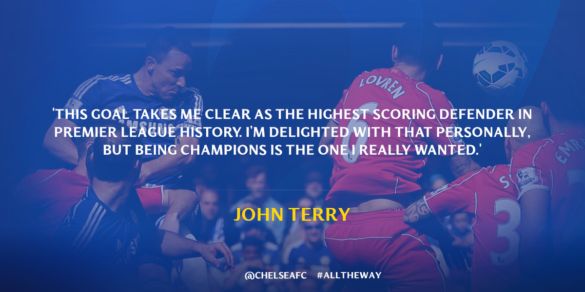 ChelseaFC's tweet photo. John Terry after the game yesterday... http://t.co/pWcxc55yWG #alltheway http://t.co/DipT1HdCGn