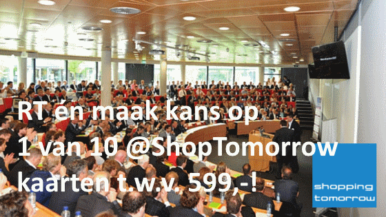 ShopTomorrow's tweet photo. We verloten 10 kaarten voor @ShopTomorrow #retail congres. RT met #shoptomorrow en maak kans! http://t.co/xaG3oWX51B http://t.co/Qkuf9zBIlD