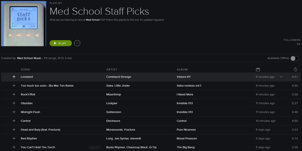 Monday additions to our Staff Picks playlist on Spotify... open.spotify.com/user/med_schoo…