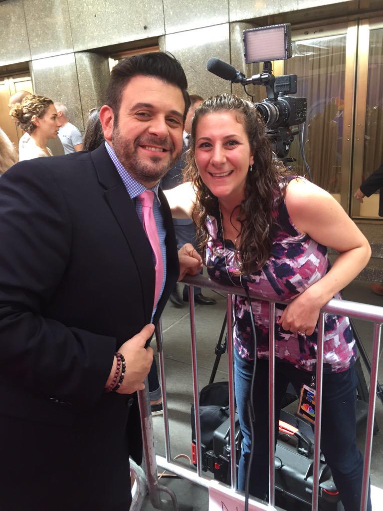 MrsWorob's tweet photo. I just met my favorite person on TV!! (And got a kiss on the cheek! 😚) @AdamRichman #NBCUpfronts  #nbc http://t.co/FX0QoMVngT