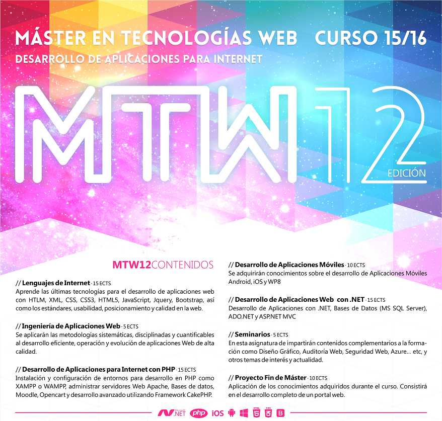 mtw_uclm's tweet photo. PREINSCRIBETE A LA 12 EDICIÓN DEL MÁSTER EN TECNOLOGÍAS WEB http://t.co/qx3AGtdTXt http://t.co/0dX15O4Yqm