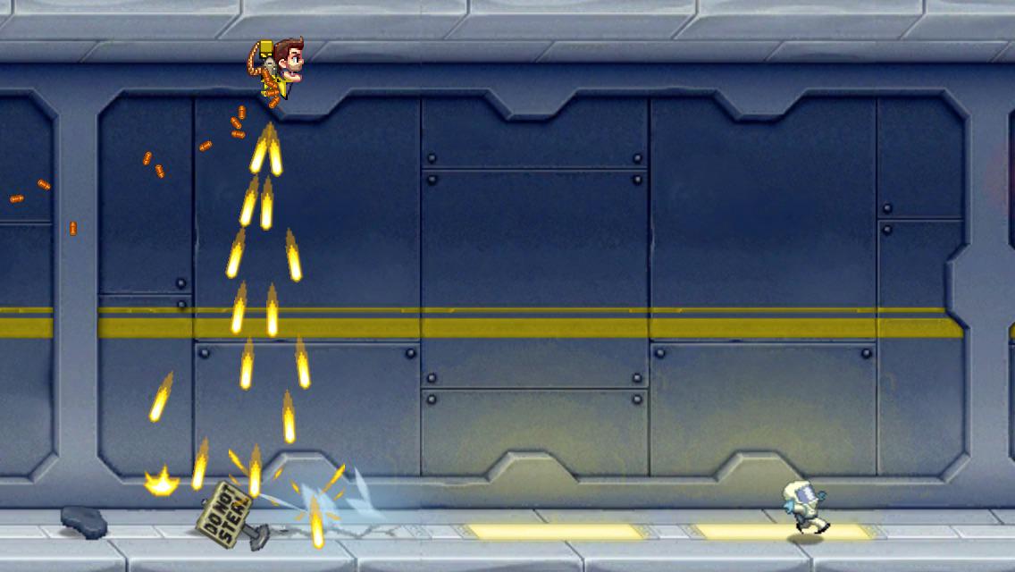 RaeWest's tweet photo. I just flew 176m in an awesome game of #JetpackJoyride on iPhone. Bam! http://t.co/0ArUhaCZyd