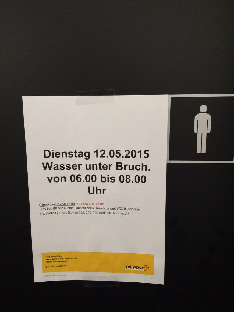 #Weltsensation: Bei #SwissPost wird morgen zum ersten Mal Wasser in ungefrorenem Zustand GEBROCHEN! #grosserZirkus