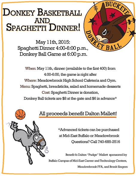 #DonkeyBasketball and #SpaghettiDinner #Benefit for #DaltonMallett @MHSColts to be held tonight.  #GoColts