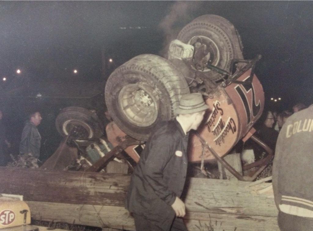 FremontHoF's tweet photo. Fred Linder dodged a bullet when his 21 landed on a pole. Not only are our cars safer now, our tracks are too. http://t.co/KkG2Uqe0TZ