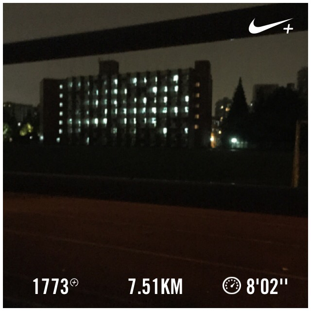 Pannny's tweet photo. 选住址新增要求：近室外跑步场。 I just ran 7.51 km with Nike+. #nikeplus http://t.co/T4pAZ7WEla