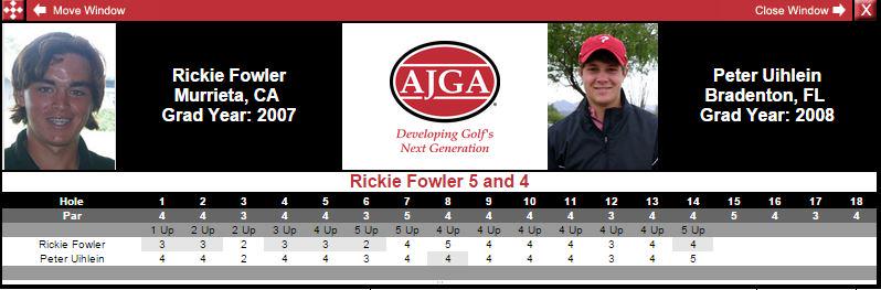 PGATOURAmanda's tweet photo. Here's the @AJGAGolf scorecard from 2006 #PoloGolfJC match w/ @PeterUihlein @RickieFowlerPGA referenced #birdiestreak http://t.co/GdSTsM3jRV
