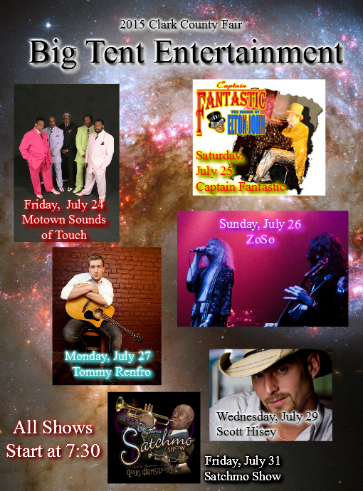 ClarkCoFairOH's tweet photo. Big Tent Entertainment for the 2015 Fair! http://t.co/eJvmOVwHjL