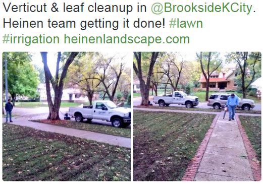 HeinenLandscape's tweet image. You may remember this Brookside home from last fall! After verticut, seed &amp;amp; rain...it's a beauty now! #sameview #lawn