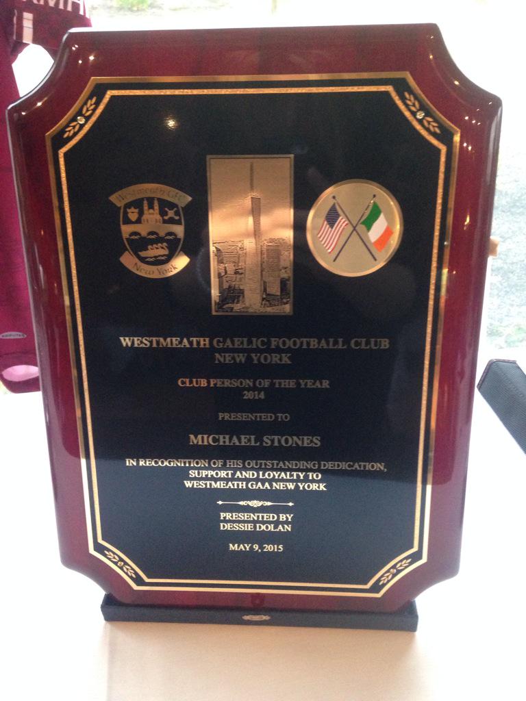 WestmeathNy's tweet image. @LoriaAwards thanks again for a great job on our awards for Westmeath gaa dinner dance