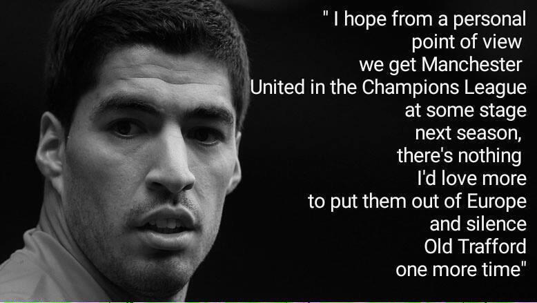 PurelyFootball's tweet photo. Luis Suarez on Manchester United http://t.co/B8KCJsM2sH