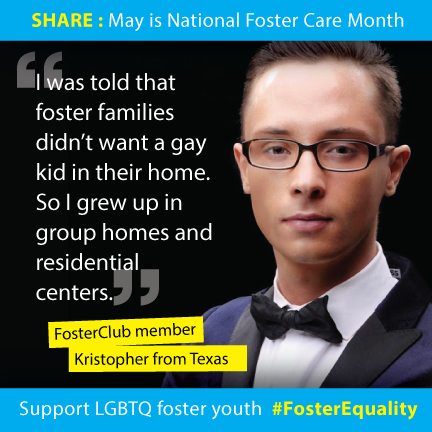 fosterclub's tweet photo. #FosterCareMonth support #FosterEquality to protect youth from abuse. Read Kristopher's Story https://t.co/qgm7IKwpKV http://t.co/kxarkoaWQM