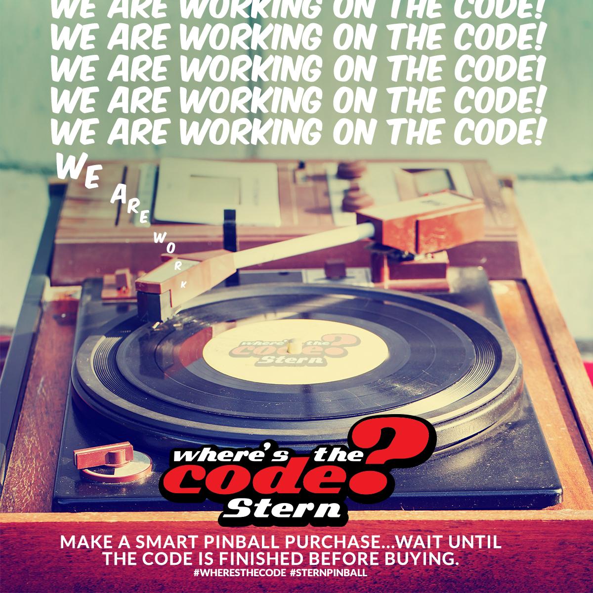 whereisthecode's tweet image. Don&apos;t be a broken record!  @sternpinballinc #wheresthecode #walkingdeadpinball #avengerspinball