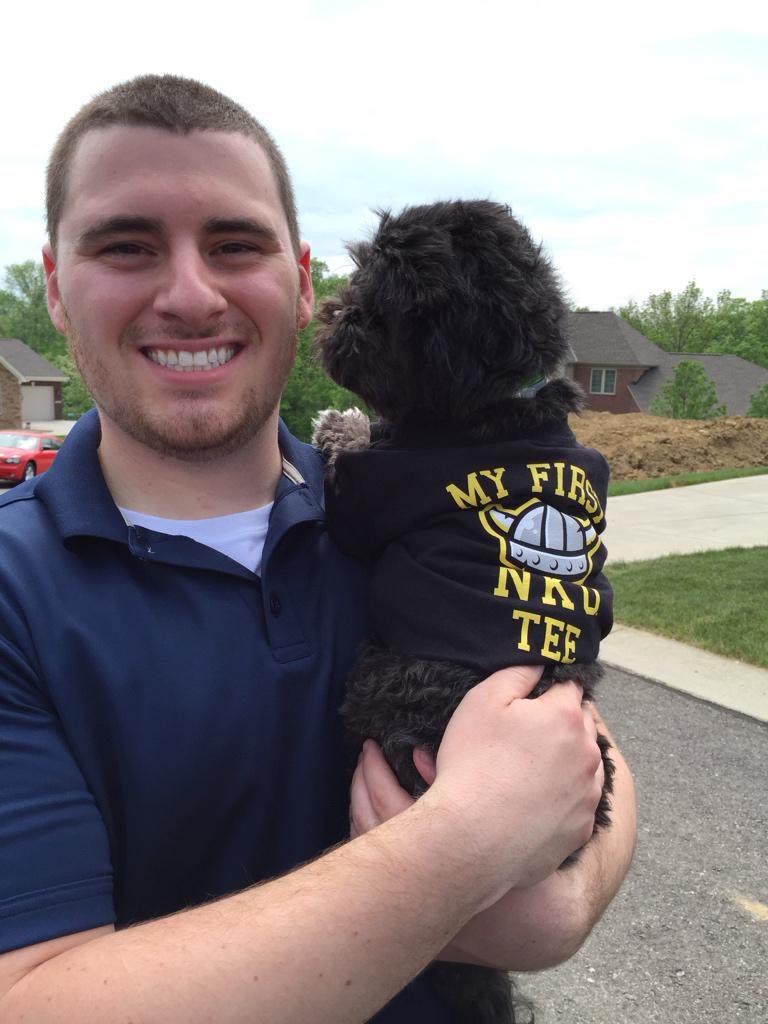 E_Hafer's tweet image. Have a good day at work on your first "real world" day @J_LEMM!! Love you!  #grownupstatus #hellorealworld #nkugrad