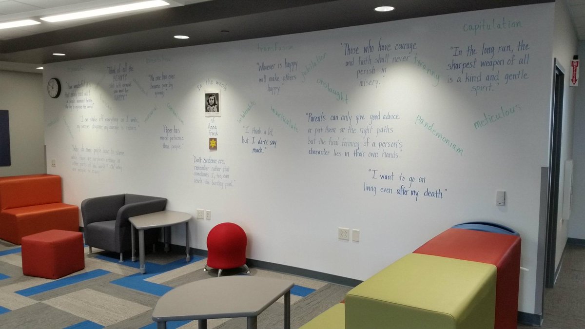 MCPSafety's tweet image. @gwsorrells #wiscnet Anne Frank thinking map wide view. Collaboration Spaces are low tech awesome. #tmchat #newkms